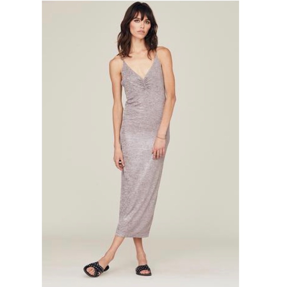 DAVID LERNER - Emily ruched front slip dress Pink Silver, 
XS